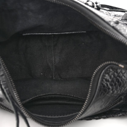 Balenciaga Extra Supple Calfskin Crocodile Embossed Monochrome Small Le Cagole Shoulder Bag Black 5 of 10