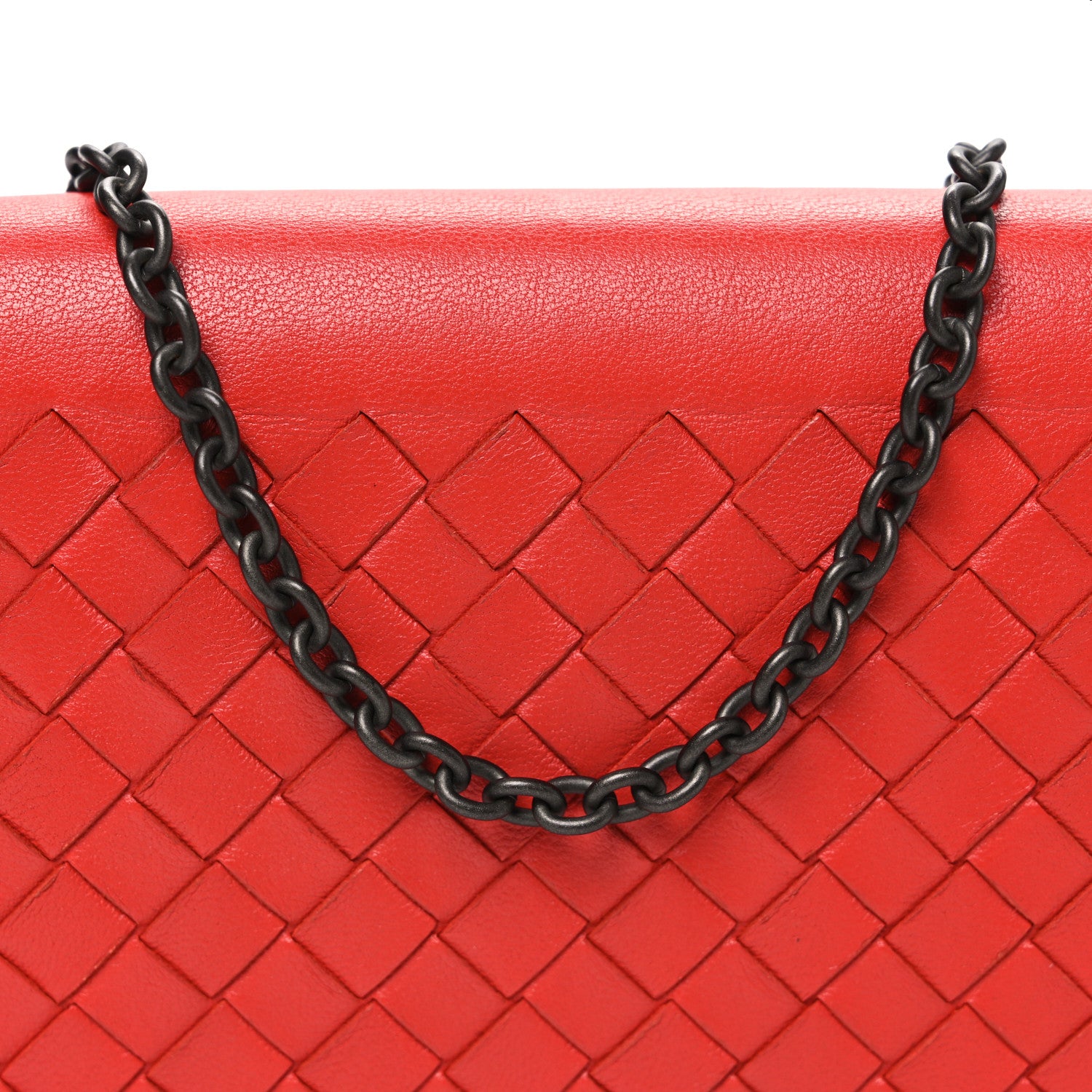 Bottega Veneta Nappa Intrecciato Continental Wallet on Chain Red 9 of 11