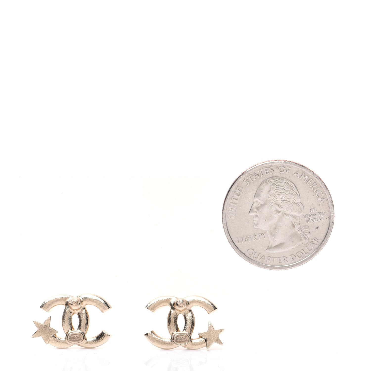 Chanel Crystal CC Starfall Earrings Gold 2 of 6