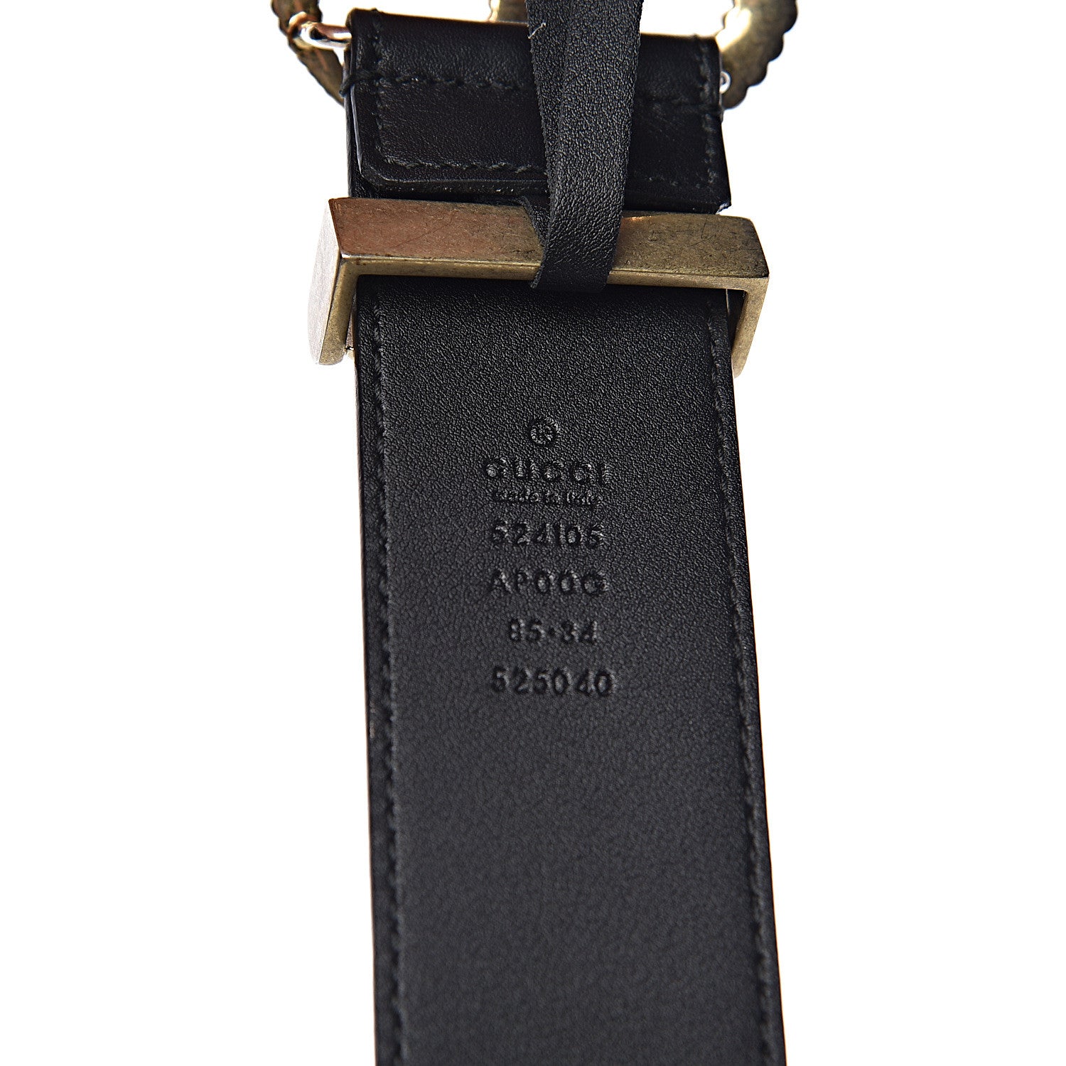 Gucci Moon Calfskin Torchon Double G 40mm Belt 85 34 Black 4 of 7