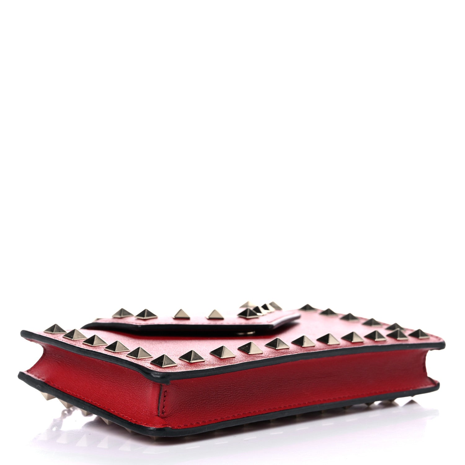 Valentino Garavani Calfskin Rockstud Phone Case With Chain Rosso Valentino 4 of 15