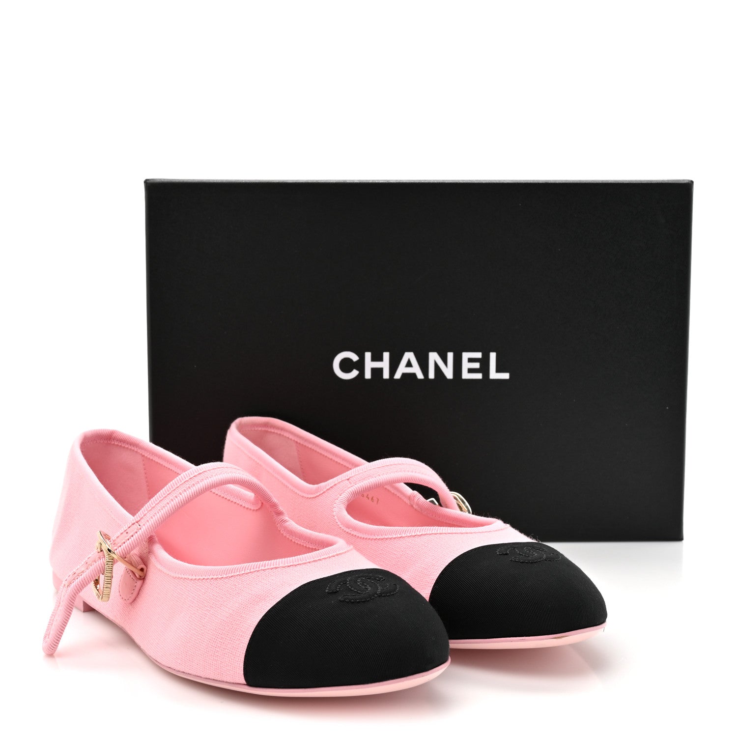 Chanel Fabric Grosgrain Mary Jane Flats 41 Light Pink Black 10 of 10
