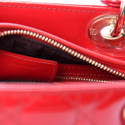 Christian Dior Patent Cannage Medium Lady Dior Red 10 of 11