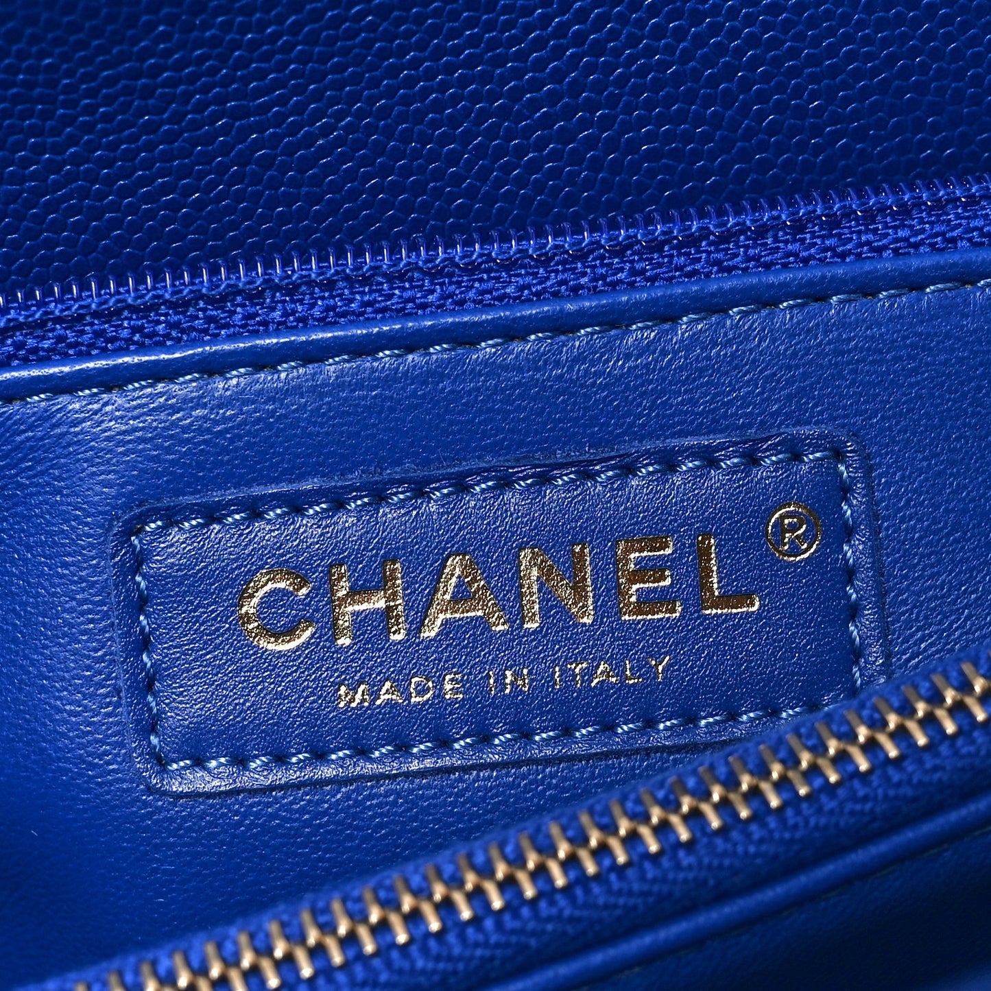 Caviar Quilted Small Coco Handle Flap Blue