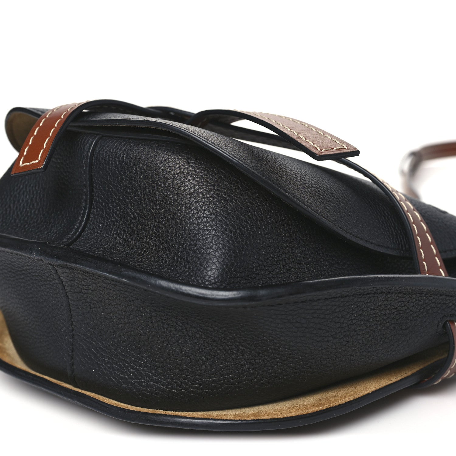 Loewe Grained Calfskin Small Gate Crossbody Bag Pecan Black 9 of 10