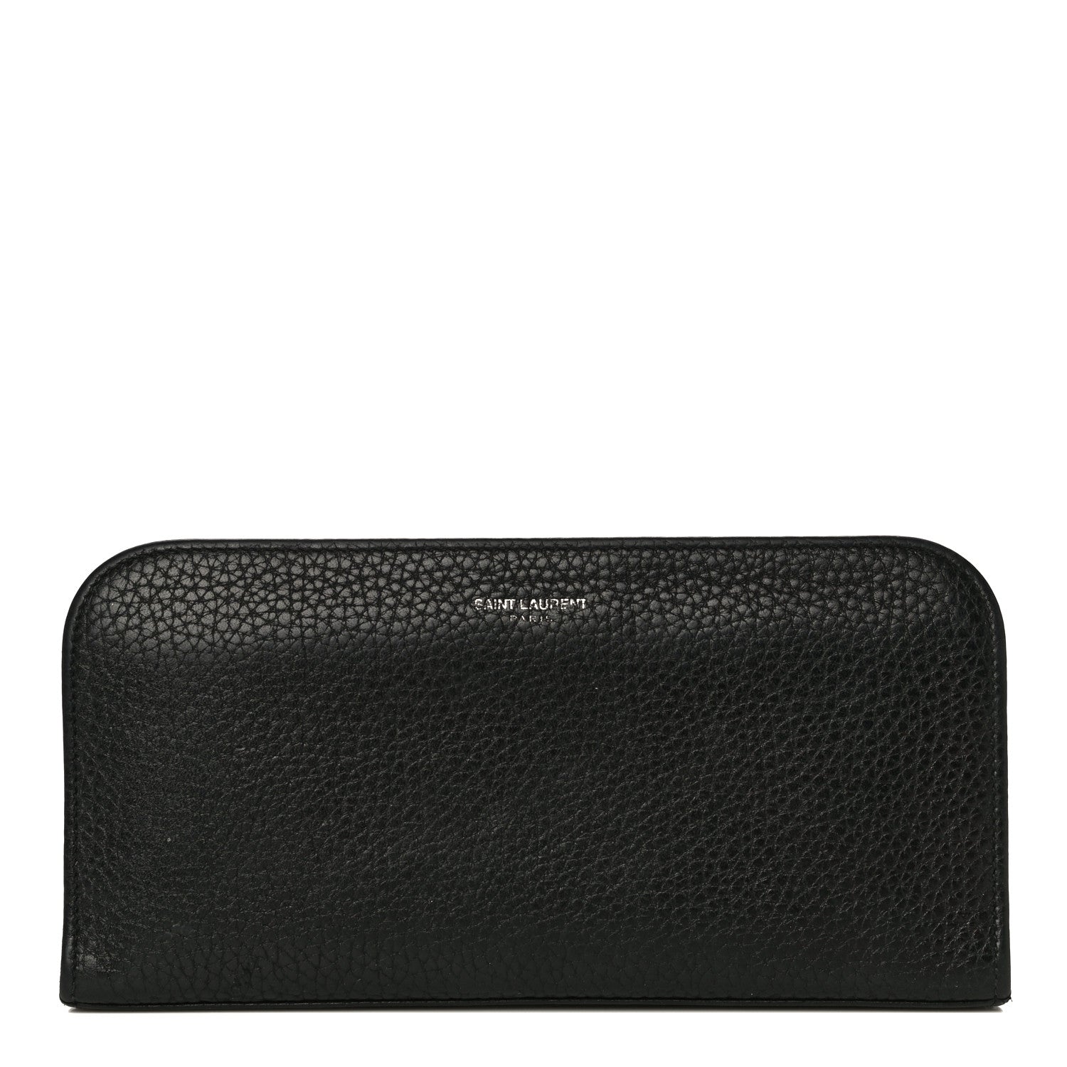 Saint Laurent Grained Calfskin Rive Gauche Zip Around Wallet Black 1 of 12