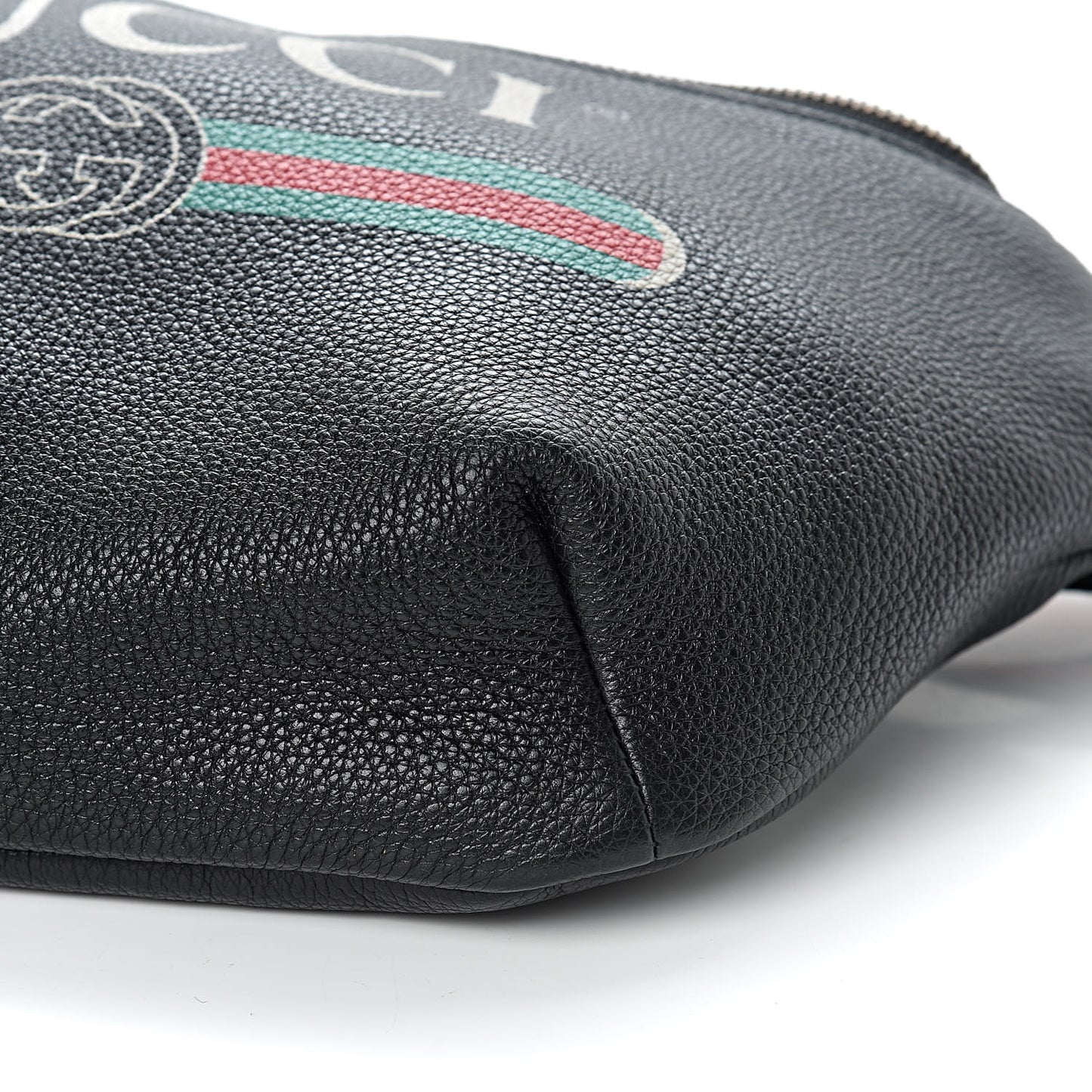 Grained Calfskin Logo Belt Bag Black