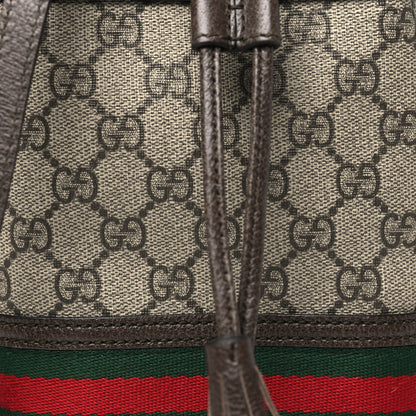 Gucci GG Supreme Monogram Web Mini Ophidia Bucket Bag Brown 8 of 11