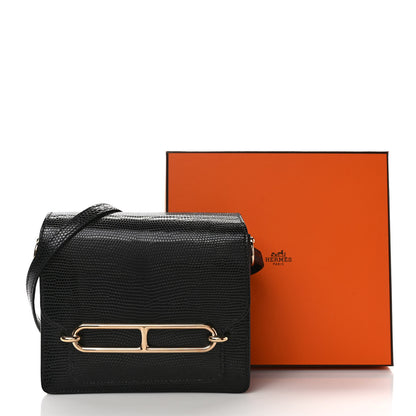 Hermes Lizard Mini Sac Roulis Black 10 of 10