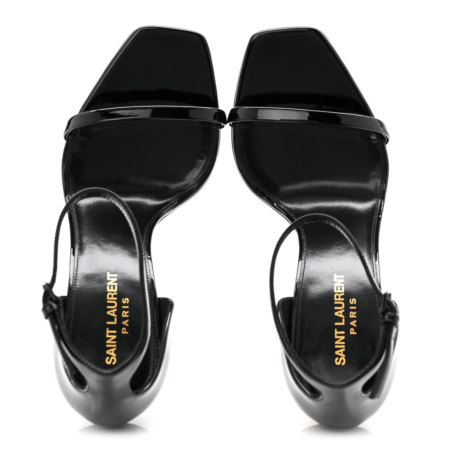Patent Calfskin Opyum 110 Sandals 39 Black