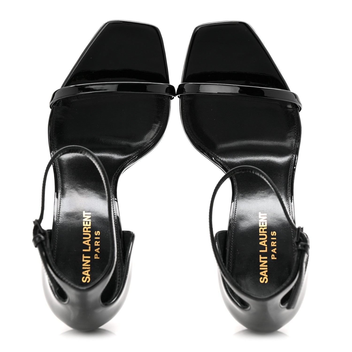 Saint Laurent Patent Calfskin Opyum 110 Sandals 39 Black 2 of 9