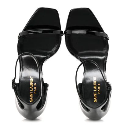 Saint Laurent Patent Calfskin Opyum 110 Sandals 39 Black 2 of 9
