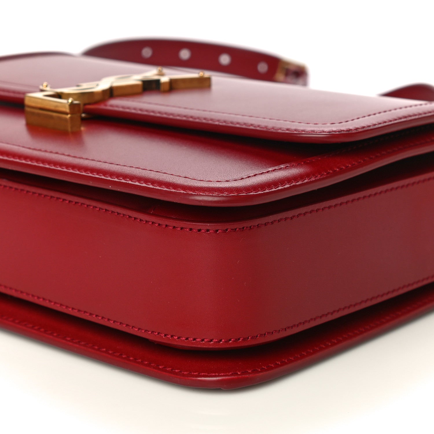 Saint Laurent Box Calfskin Monogram Medium Solferino Satchel Rouge Opyum 10 of 11