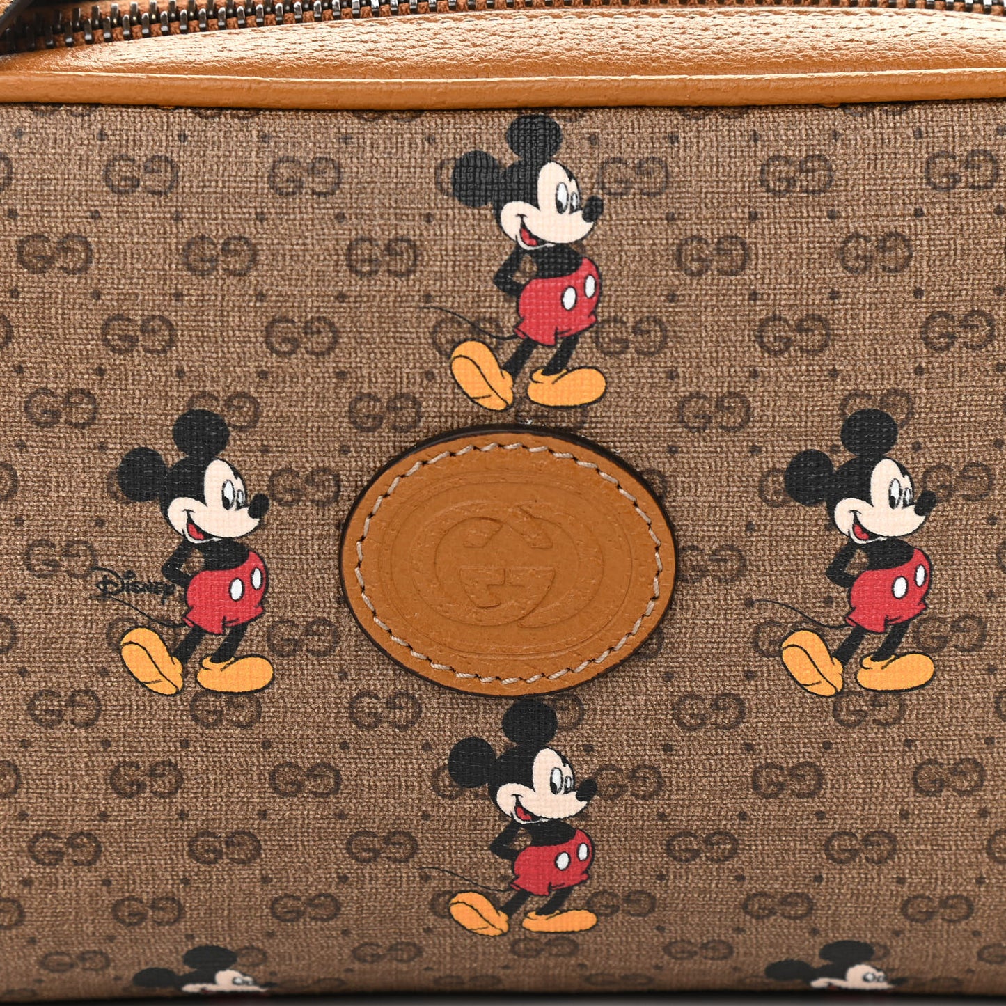 X DISNEY Mini Vintage GG Supreme Monogram Mickey Mouse Shoulder Bag Beige Vintage Sun Oil