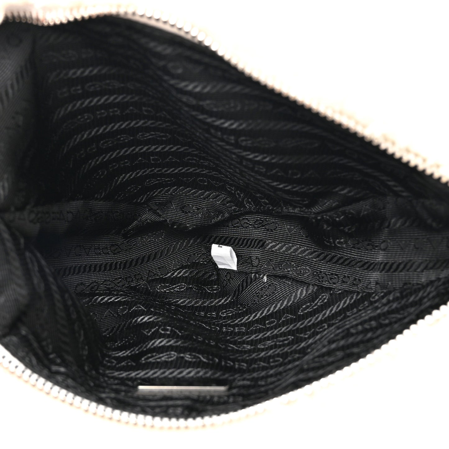 Terry Cloth Triangle Pouch White Black