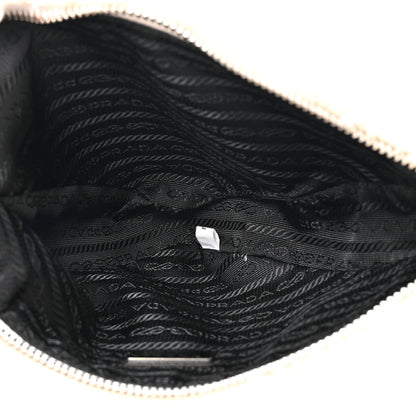 Prada Terry Cloth Triangle Pouch White Black 5 of 9