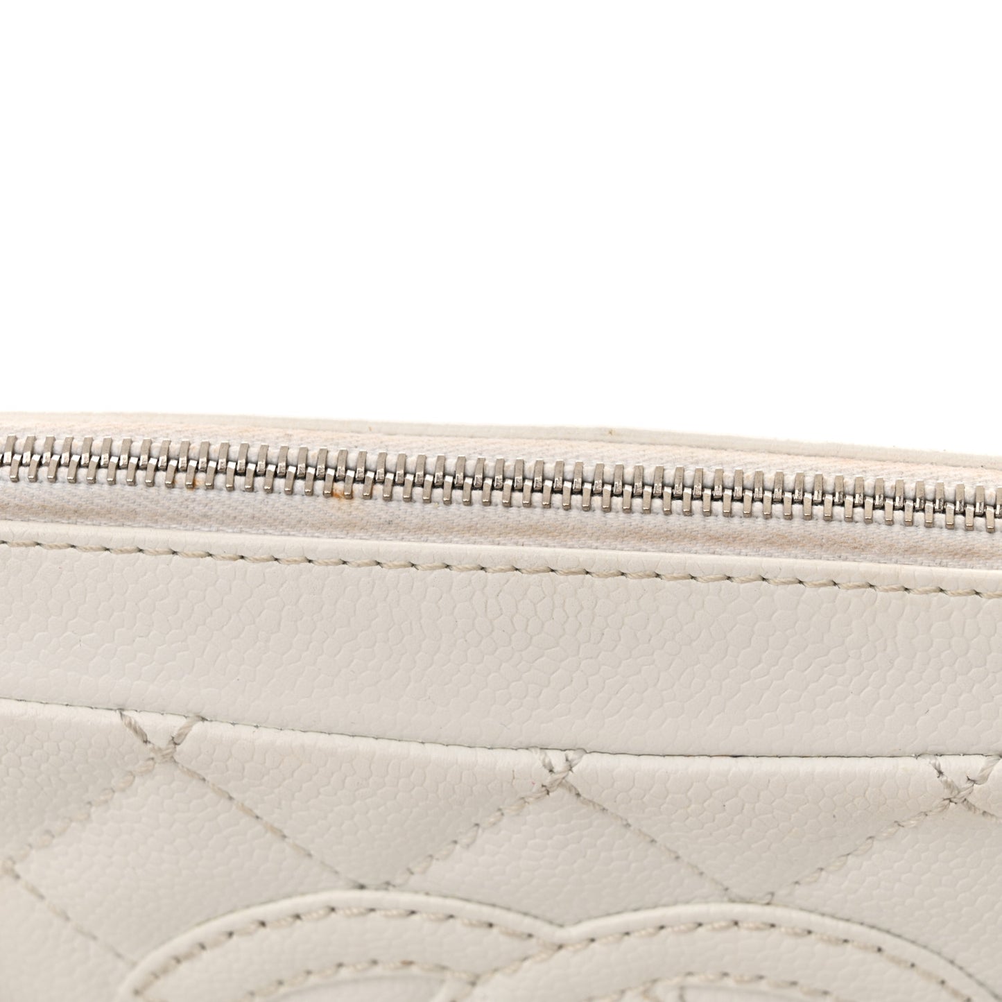 Caviar Quilted Timeless CC Shoulder Bag White