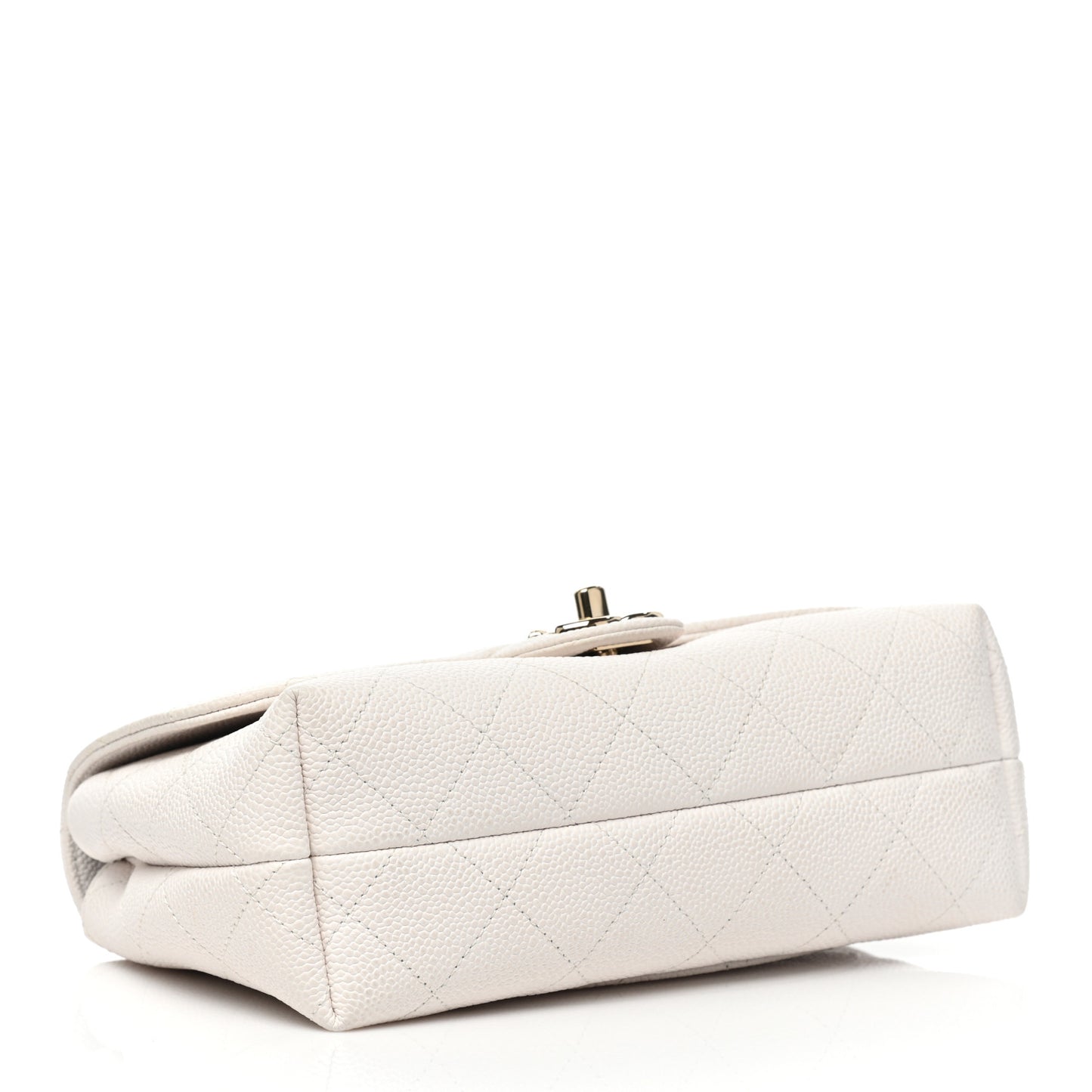 Caviar Quilted Small City Walk Flap White