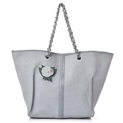 Chanel Iridescent Caviar Camellia Flower Shopping Tote Grey 1 of 16