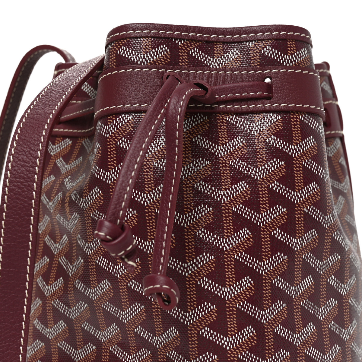 Goyardine Petit Flot Bucket Bag PM Burgundy