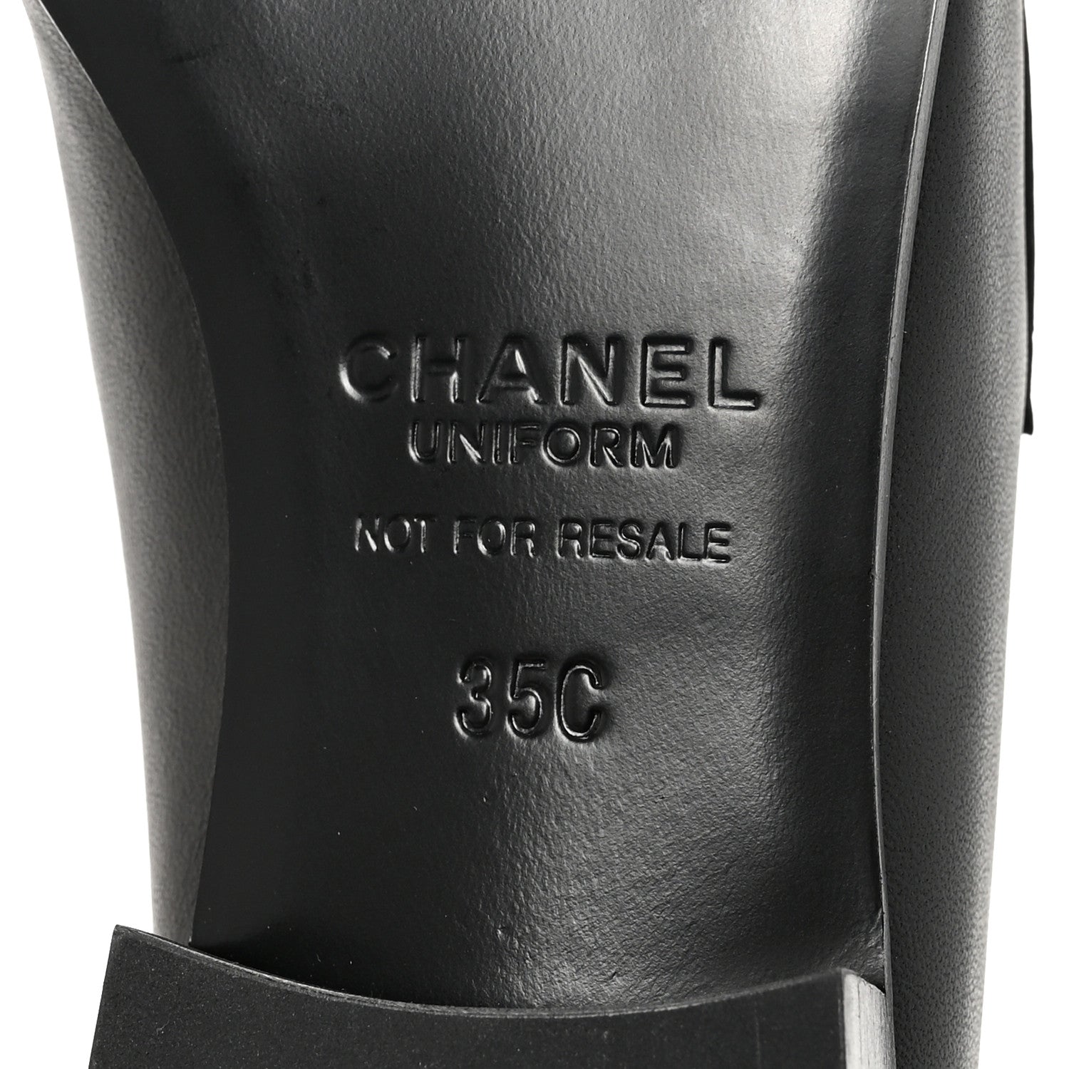 Chanel Lambskin Womens Stitched CC Loafers 35 Black 7 of 9