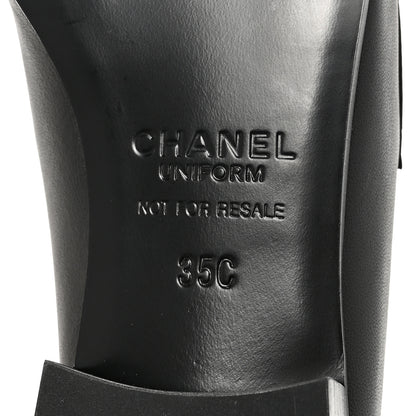 Chanel Lambskin Womens Stitched CC Loafers 35 Black 7 of 9