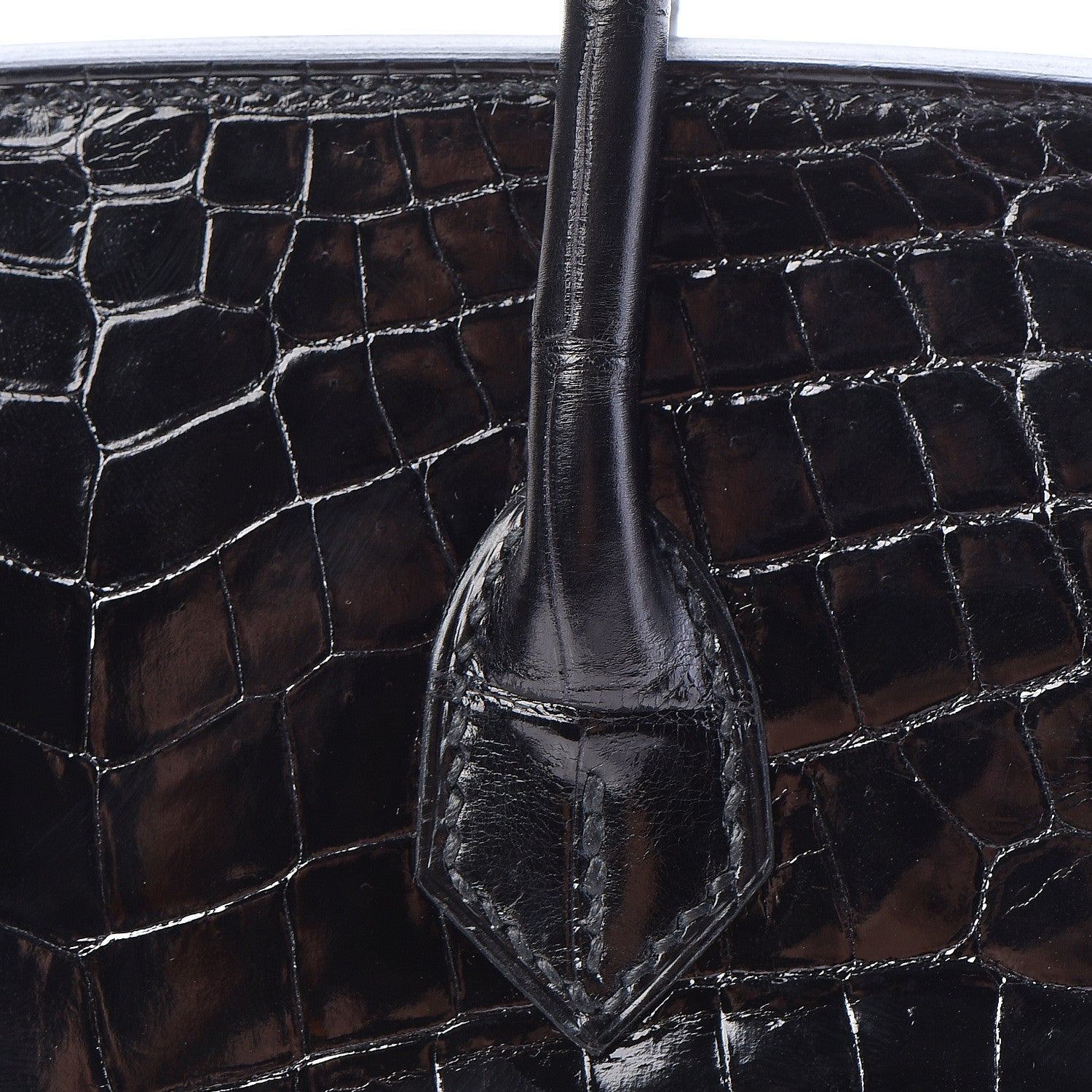 Hermes Shiny Niloticus Crocodile Birkin 25 Black 10 of 36