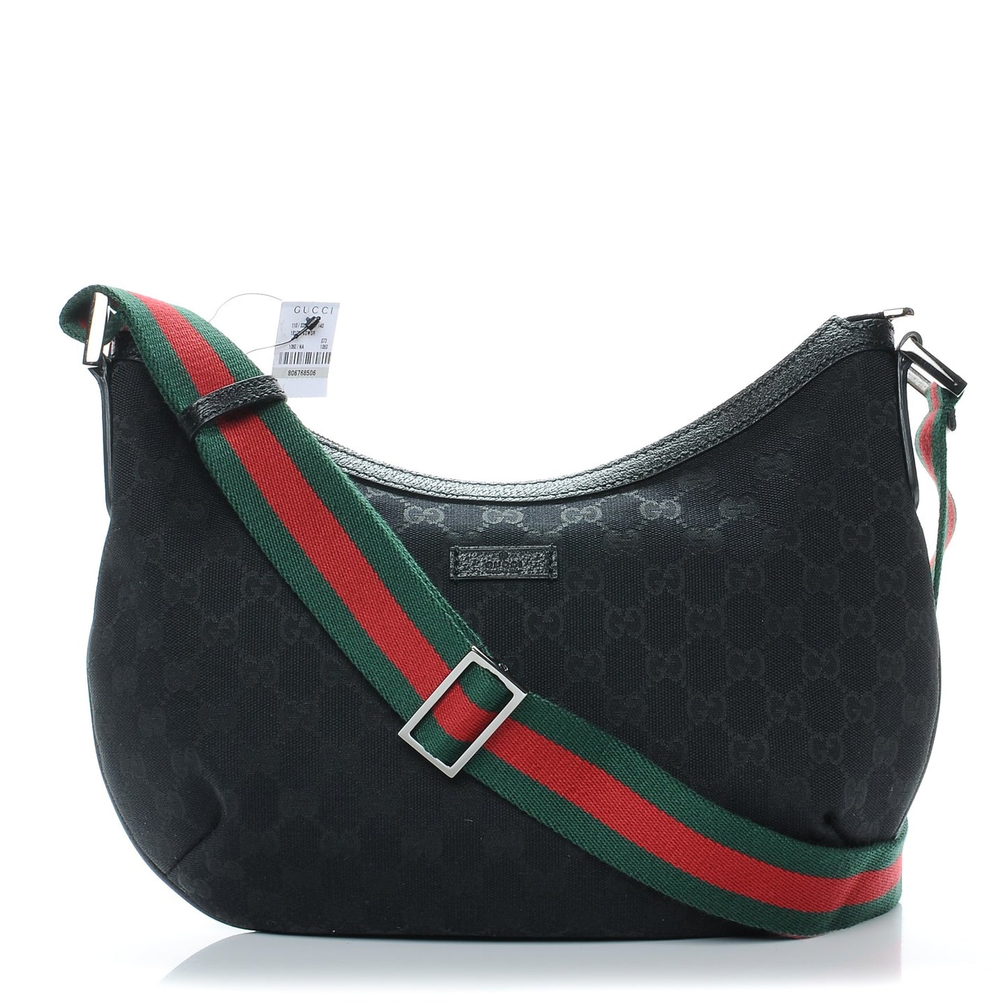 Monogram Web Medium Half Moon Hobo Black