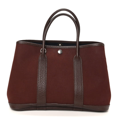 Hermes Toile Militaire Negonda Garden Party 30 TPM Havane Rouge H 1 of 10