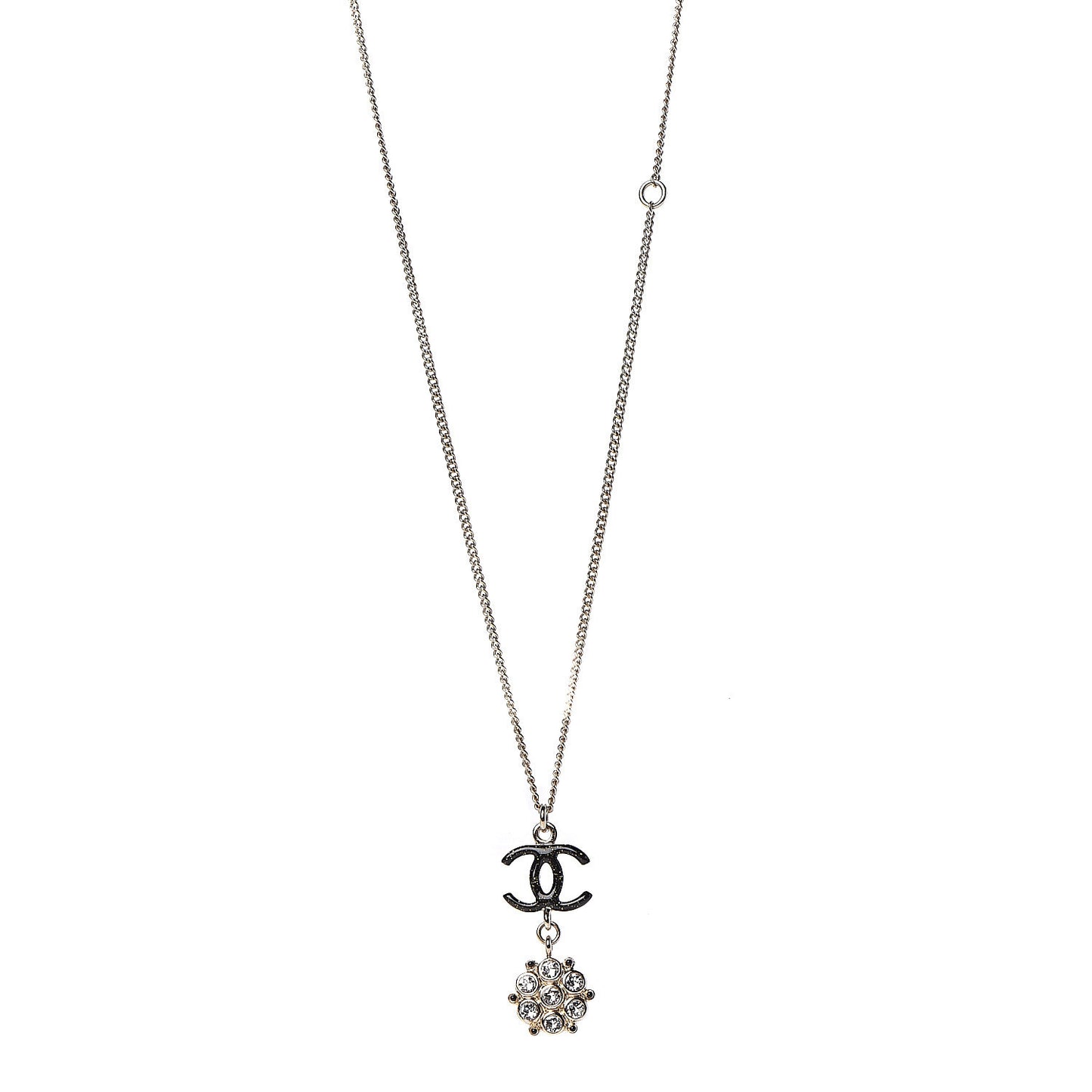 Crystal Resin CC Drop Pendant Necklace Gold