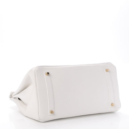 Hermes Taurillon Clemence Birkin 35 White 5 of 34