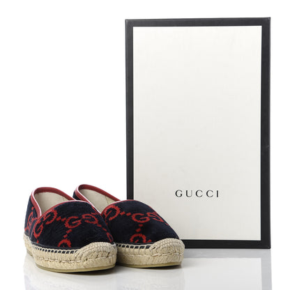 Gucci Terry Cloth GG Monogram Espadrilles 38.5 Blue Red 10 of 10