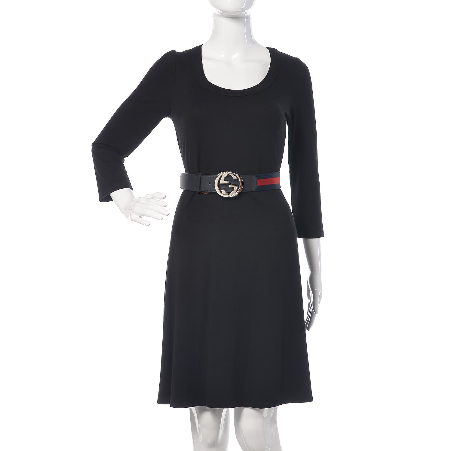 Gucci Canvas Web Interlocking G Belt 85 34 Navy 2 of 6