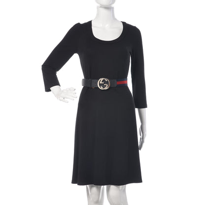 Gucci Canvas Web Interlocking G Belt 85 34 Navy 2 of 6