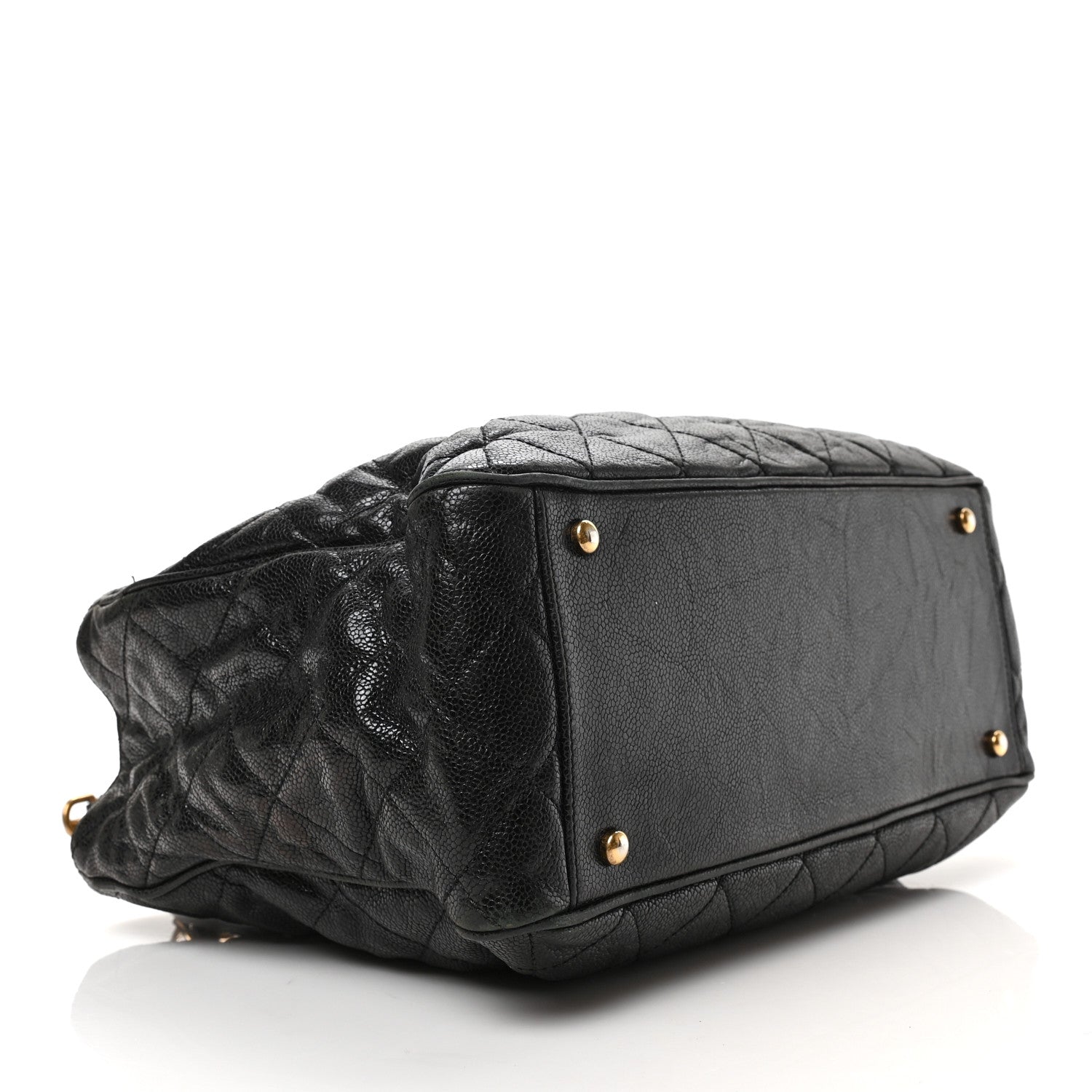Chanel Glazed Caviar Quilted Small Shiva Tote Black 4 of 8