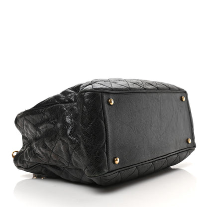 Chanel Glazed Caviar Quilted Small Shiva Tote Black 4 of 8