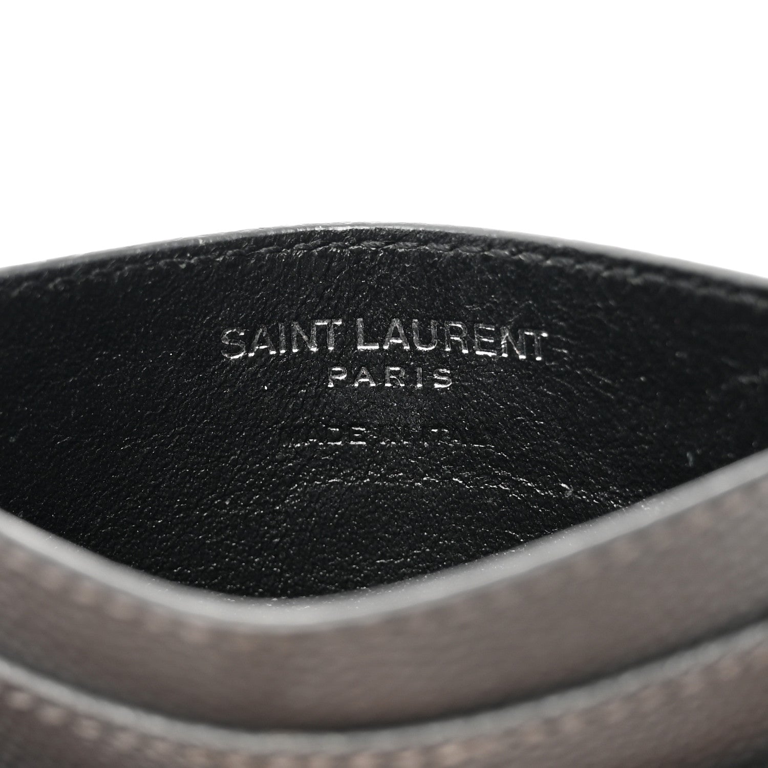 Saint Laurent Grain De Poudre Matelasse Chevron Monogram Credit Card Case Storm 6 of 7