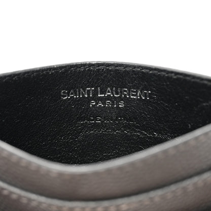 Saint Laurent Grain De Poudre Matelasse Chevron Monogram Credit Card Case Storm 6 of 7
