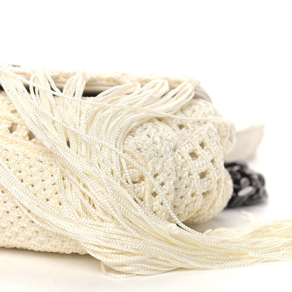 Saint Laurent Calfskin Crochet Baby Monogram Chain Satchel White 11 of 11