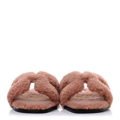 Hermes Woolskin Oran Sandals 36 Rose Aube 3 of 7
