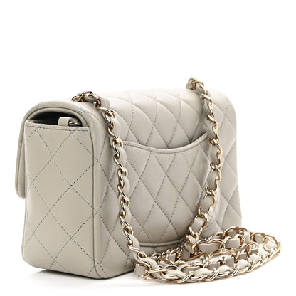 Chanel Lambskin Quilted Mini Rectangular Flap Grey 3 of 9