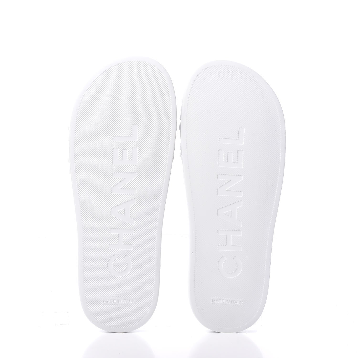 Chanel PVC CC Mules Sandals 38 White Grey 5 of 9