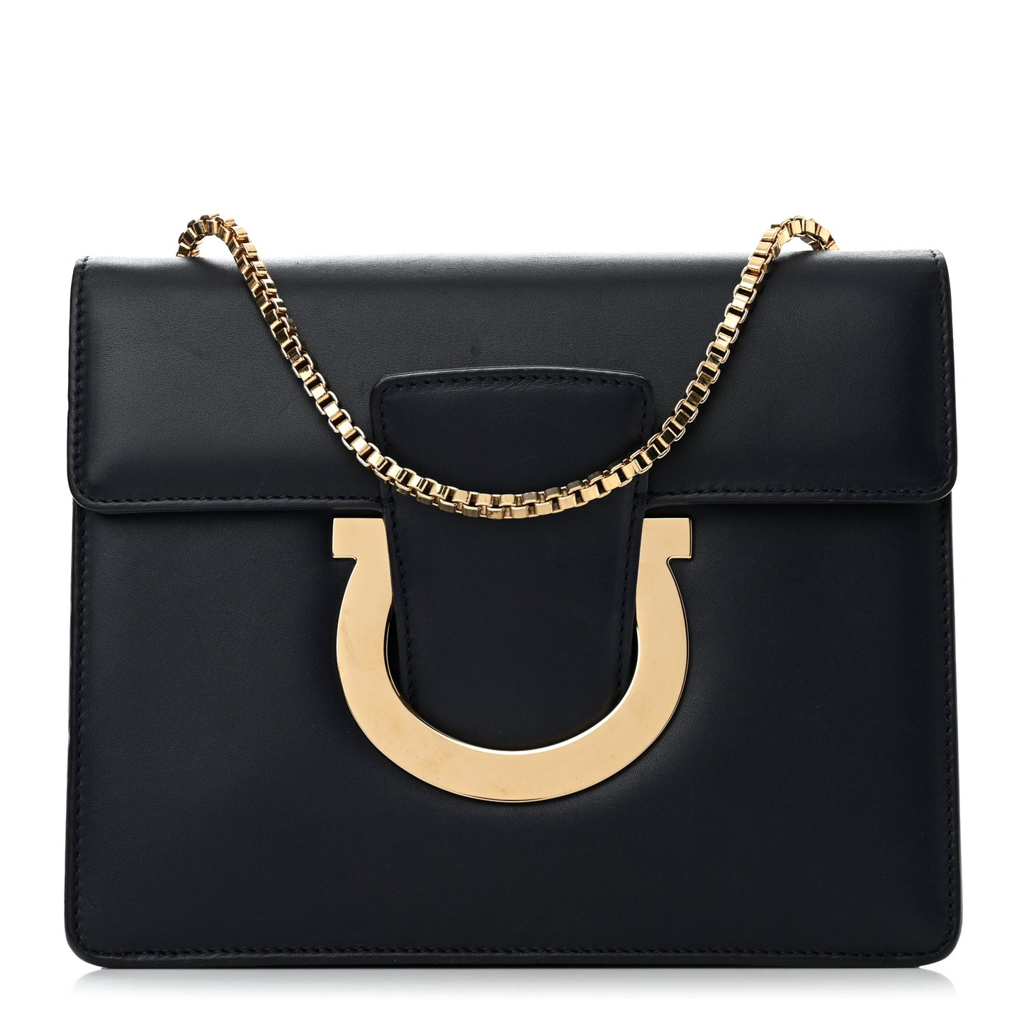 Calfskin Thalia Flap Shoulder Bag Black