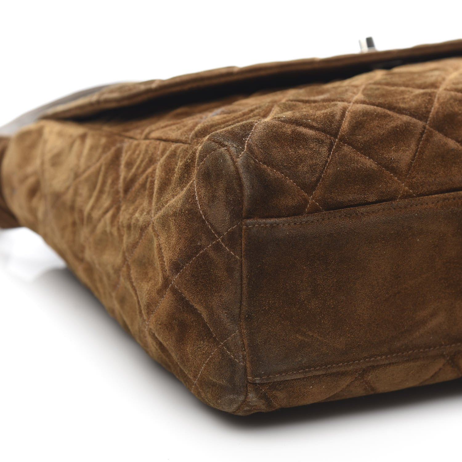 Chanel Suede Quilted Shoulder Flap Bag Brown 9 of 12