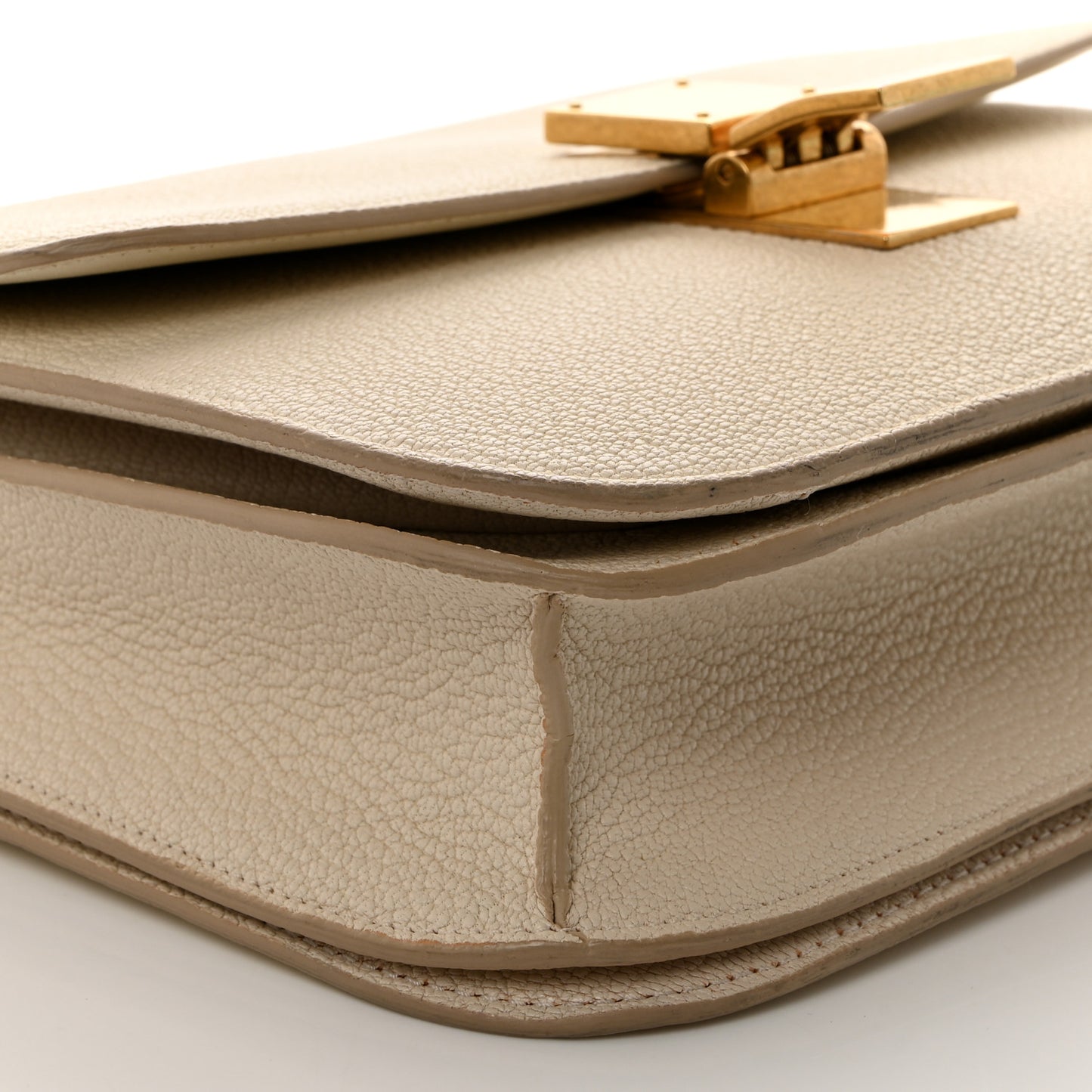 Liege Calfskin Medium Classic Box Flap Bag White