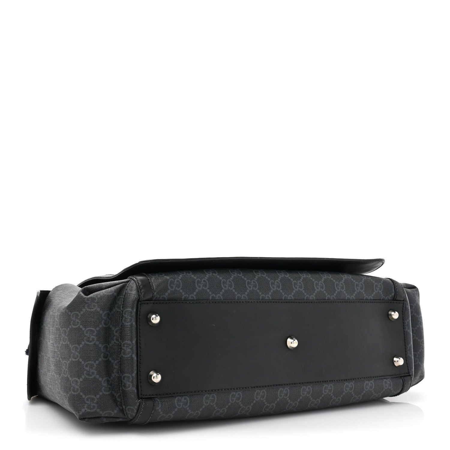 Gucci GG Supreme Monogram Web Messenger Diaper Bag Black Grey 4 of 26