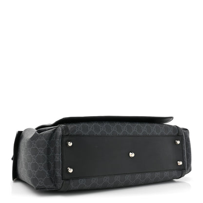 Gucci GG Supreme Monogram Web Messenger Diaper Bag Black Grey 4 of 26