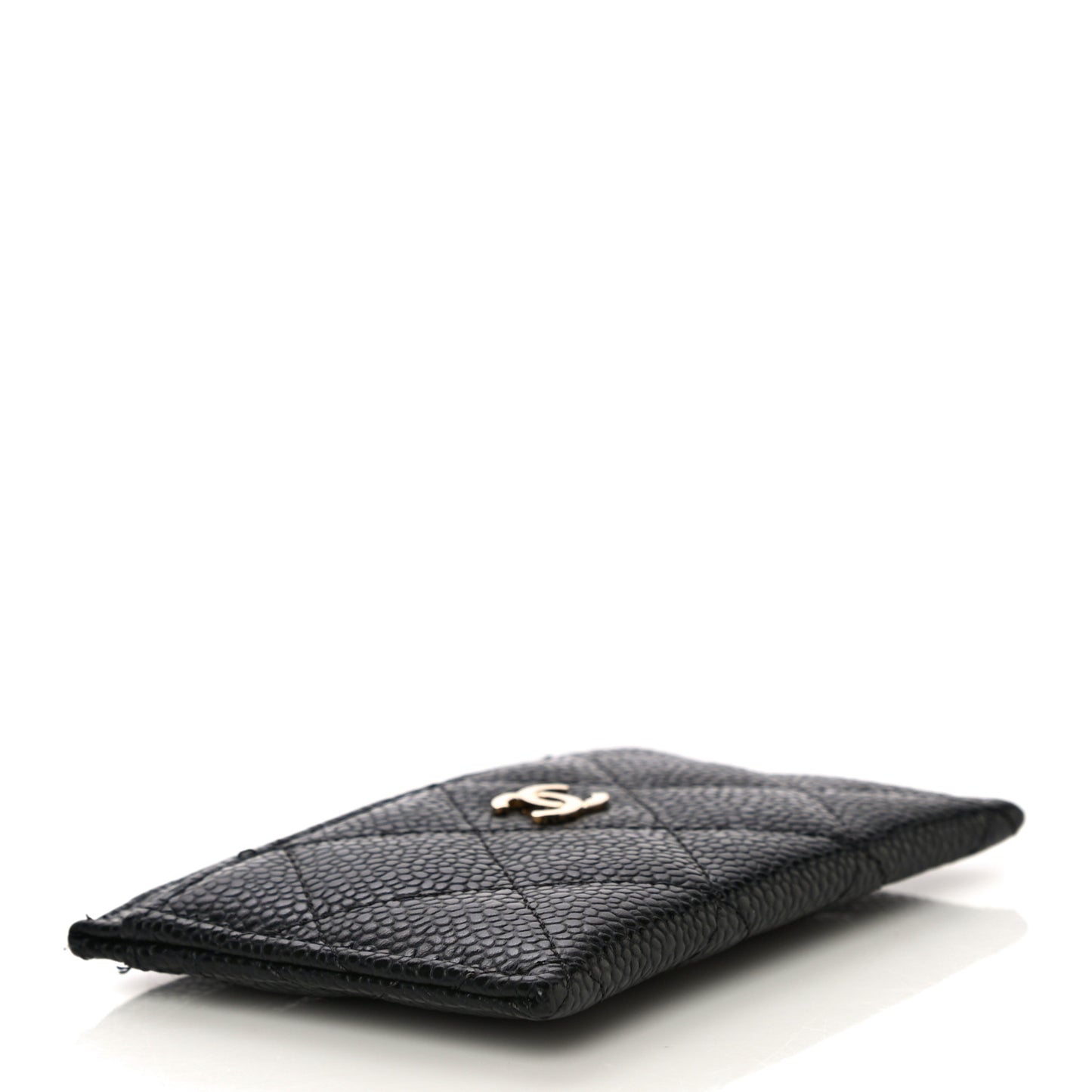 Caviar Quilted Card Holder Black