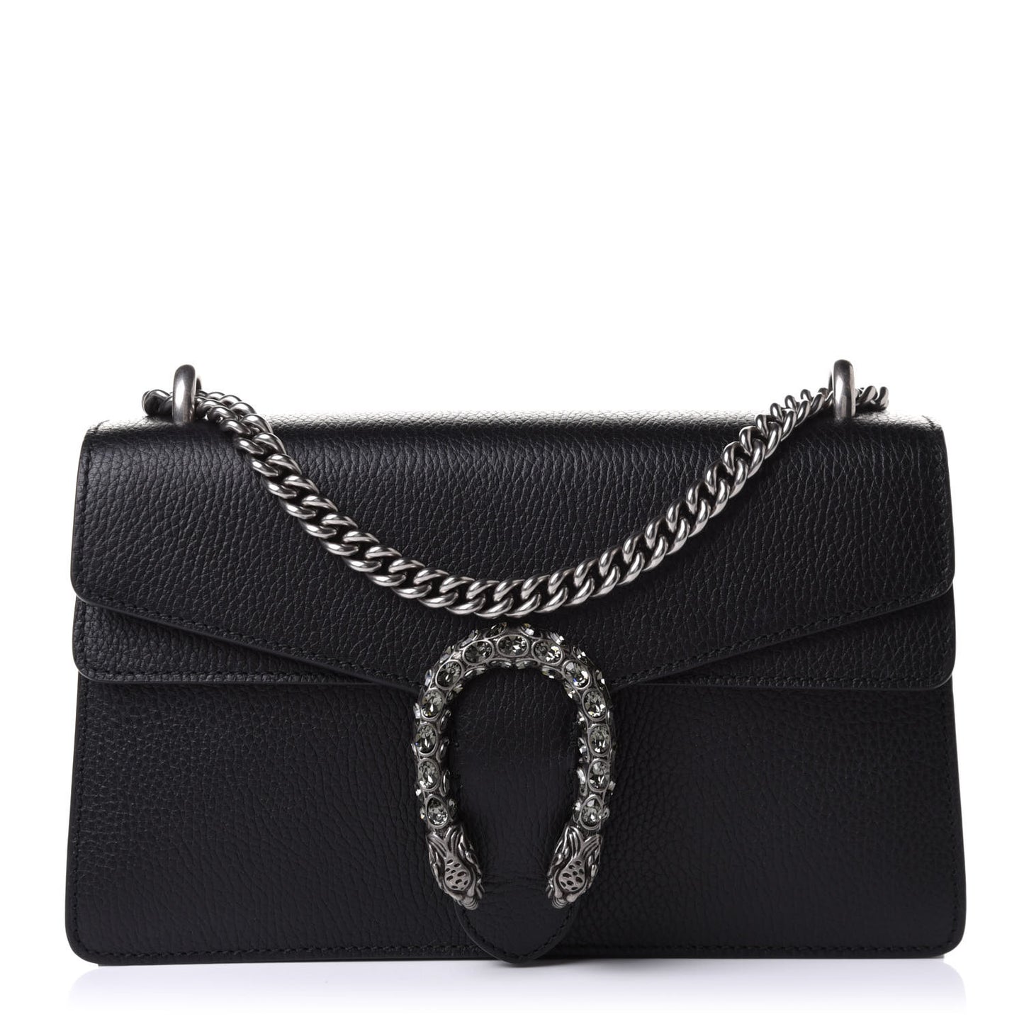 Pebbled Calfskin Small Dionysus Shoulder Bag Black