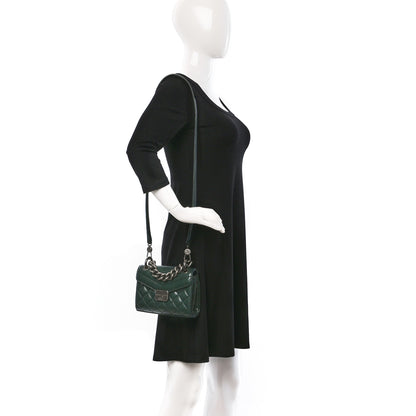 Chanel Shiny Calfskin Quilted Mad About Quilting Mini Flap Dark Green 2 of 9